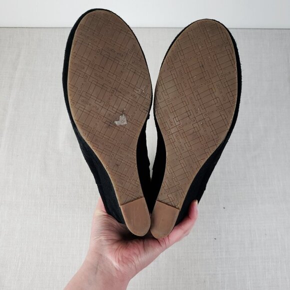 Dolce Vita Ankle Wedge Booties Black Suede Lace Up Womens Size 11 - Picture 10 of 13